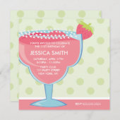 Roze Margarita Cocktail Party Kaart (Voorkant / Achterkant)