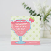 Roze Margarita Cocktail Party Kaart (Staand voorkant)