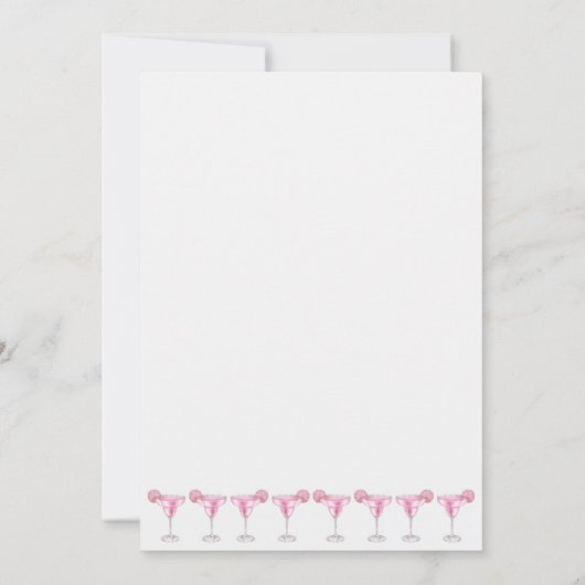 Roze Margarita Final Fiesta Bachelorette Kaart (Achterkant)