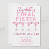 Roze Margarita Final Fiesta Bachelorette Weekend Kaart (Voorkant)