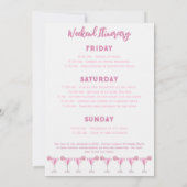 Roze Margarita Final Fiesta Bachelorette Weekend Kaart (Achterkant)