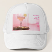 Roze Margarita & Limoen Bachelorette Weekend Bruid Trucker Pet (Voorkant)
