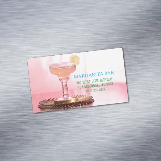 Roze Margarita Lounge & Bar Magnetisch Visitekaartje (Voorbeeld)