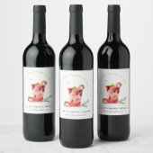 Roze Margaritas Bruiloftsfeestje Wijn Etiket (Flessen)