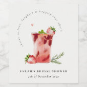 Roze Margaritas Bruiloftsfeestje Wijn Etiket (Enkel label)