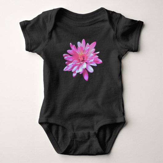 Roze margriet, retro bloemenfoto romper (Voorkant)