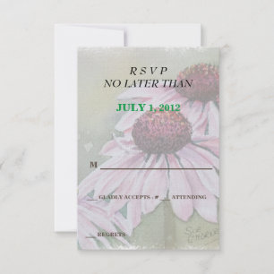ROZE MARGRIETEN AANPASBARE RSVP-KAARTEN RSVP KAARTJE