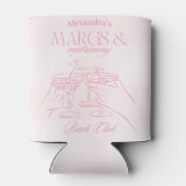 Roze Margs en Huwelijk Bachelorette Blikjeskoeler (Achterkant)