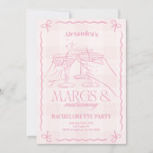 Roze Margs en Huwelijk Bachelorette Kaart (Voorkant)