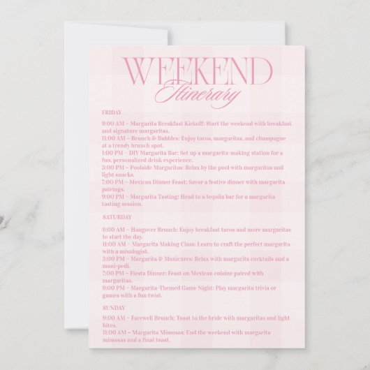 Roze Margs en Huwelijk Bachelorette Kaart (Achterkant)