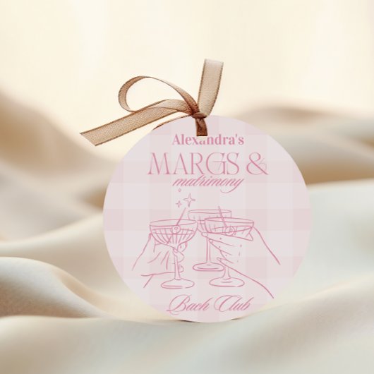Roze Margs en Huwelijk Bachelorette Ronde Sticker