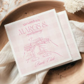 Roze Margs en Huwelijk Bachelorette Servet