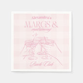 Roze Margs en Huwelijk Bachelorette Servet (Voorkant)