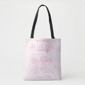 Roze Margs en Huwelijk Bachelorette Tote Bag (Voorkant)