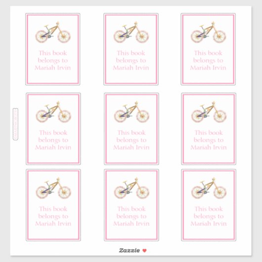 Roze Mariah Mountain Bike Bookplate Sticker (Vel)