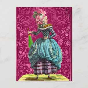 Roze Marie Antoinette Bonjour Friendship Greeting Briefkaart