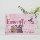 roze Marie Antoinette  paris tea party Kaart (Staand voorkant)