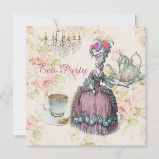 roze Marie Antoinette  paris tea party Kaart (Voorkant)