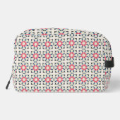Roze Marine Bloem Geometrisch Patroon Toilettasje (Achterkant)