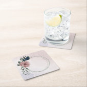 Roze & marine bloemen botanisch kartonnen onderzetters (Insitu)