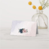 Roze & marine bloemen botanisch plaatskaartje (Achterkant)