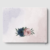 Roze & marine bloemen botanische bruiloft gastenboek (Achterkant)