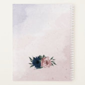 Roze & marine bloemen botanische bruiloft planner (Achterkant)