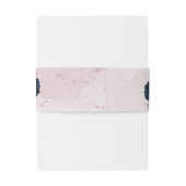 Roze & marine bloemen botanische bruiloft uitnodigingen wikkel (Achterkant Voorbeeld)