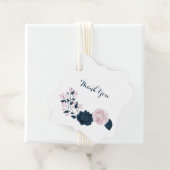 roze & marine bloemen dank u bedankjes labels (In situ)