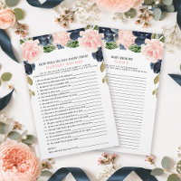 Roze marine bloemendubbelzijdige baby shower-spell
