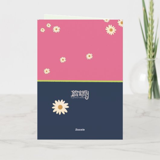  roze marine bloemplezier verjaardagsinspirtivitei kaart (Achterkant)