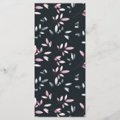 Roze Marine Elegante Waterverf Bloemige Bruiloft Menu (Achterkant)