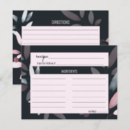 Roze Marine Elegante Zachte Bloem Bruiloft Recept  Notitiekaartje