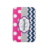 Roze marine - gepersonaliseerd bathmat badmat (Voorkant Verticaal)