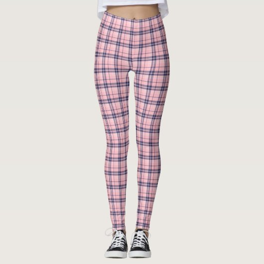 Roze marine Gingham Pset Leggings vrouwen (Voorkant)