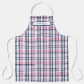 Roze Marine Groen Wit Preppy Madras Schort (Voorkant)