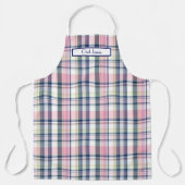 Roze Marine Groen Wit Preppy Madras Schort (Voorkant)