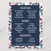 Roze Marine Groene Lunch Diner Buffet Menu (Achterkant)