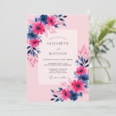 Roze Marine Levendig Lentetrots Kaart (Staand voorkant)