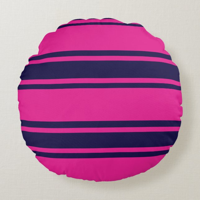 Roze marine strepen rond kussen (Voorkant)
