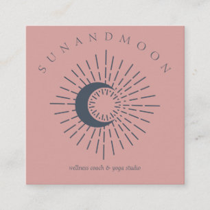 Roze marine-verwarming Sun Moon Spirituele zonne-e Vierkante Visitekaartje