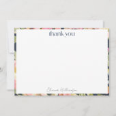 Roze marine watercolor bloemige aangepaste bruidsd bedankkaart (Voorkant)
