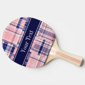 Roze marine Wht Preppy Patchwork Madras N Monogram Tafeltennisbatje (Zijkant)