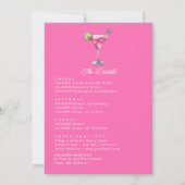 Roze, Marine & Witte Golf Meidenavond Kaart (Achterkant)
