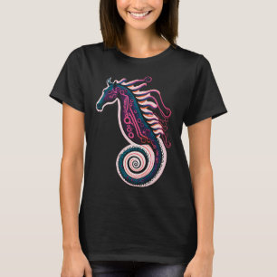 Roze Marine Zeepaardje voor de Paardengekken T-shirt