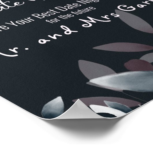 Roze marineachtige legant zachte Waterverf Datum a Poster (Hoek)