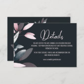 Roze marineachtige legant zachte Waterverf Informatiekaartje (Voorkant / Achterkant)