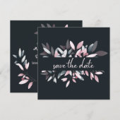 Roze marineachtige legant zachte Waterverf Save The Date (Voorkant / Achterkant)