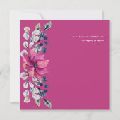 Roze Marineblauw Bloemige Trouwbudget Kaart (Achterkant)