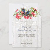 Roze marineblauw  Lovebird Barn Wood Kaart (Voorkant)